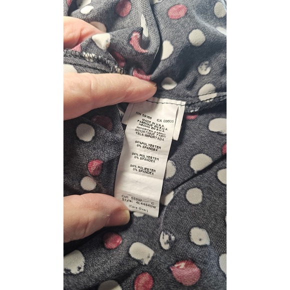 Karen Kane Plus Size 3X Polka Dot Midi Dress Black White Red 3/4 Sleeve USA - Picture 9 of 10